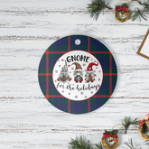 Clan Agnew Modern Tartan Gnome Round Ceramic Ornament GM60 Agnew Modern Tartan Tartan Christmas